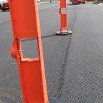Smart Post with Weighted Base for Pedestrian Rail Smart Post with Weighted Base for Pedestrian Rail